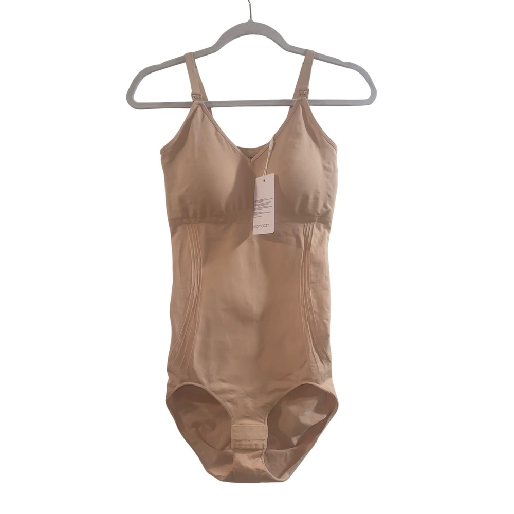 Momcozy Shapewear Bodysuit Womens Medium Tan Postpartum Nursing Bra NWT Nude